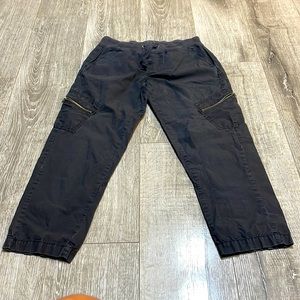Black Cargo Capri Pant